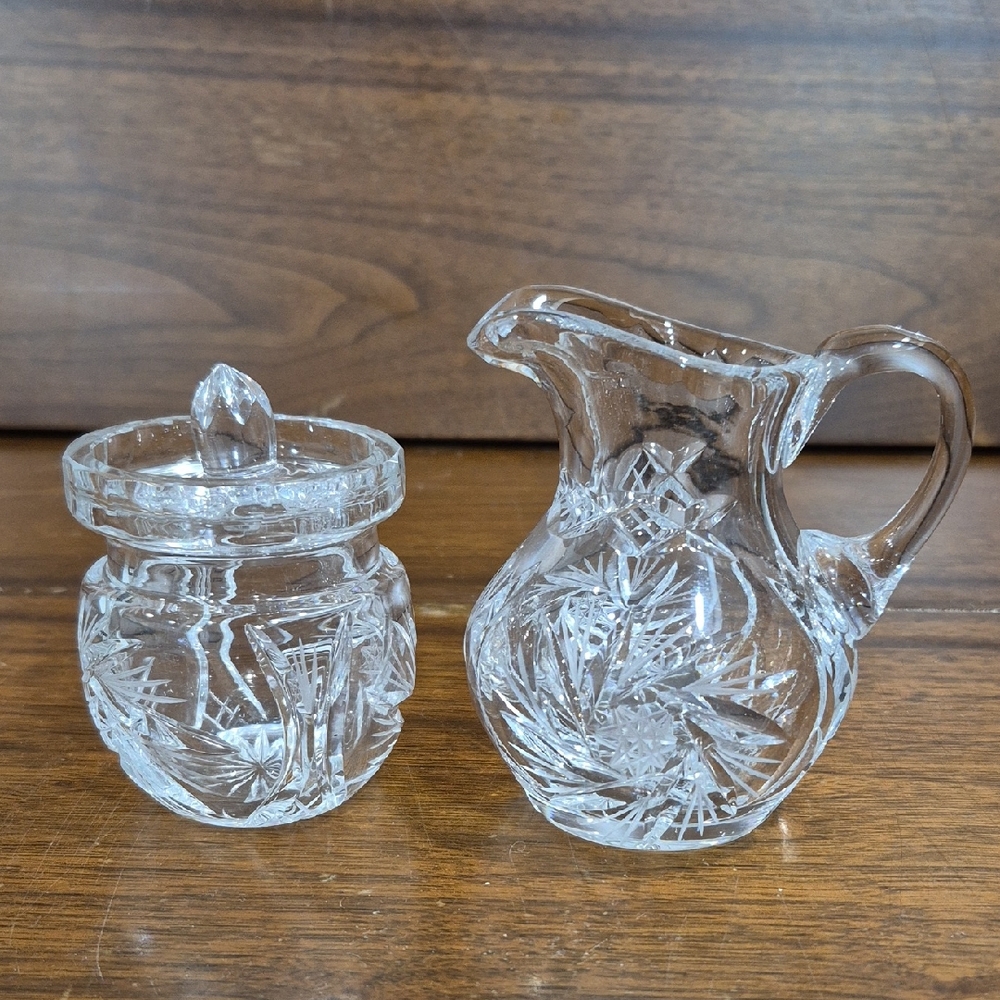 Pinwheel Crystal Cream And Sugar